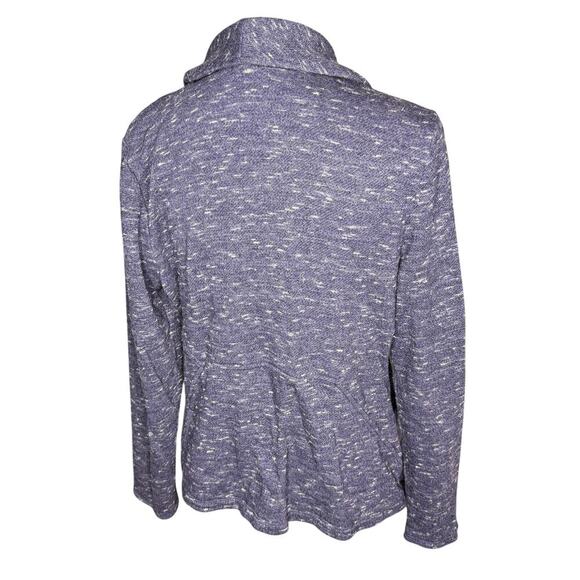 Caslon Jacket Womens XL Heather Blue Open Front Knit Cotton Shawl Collar Pockets - Picture 2 of 9